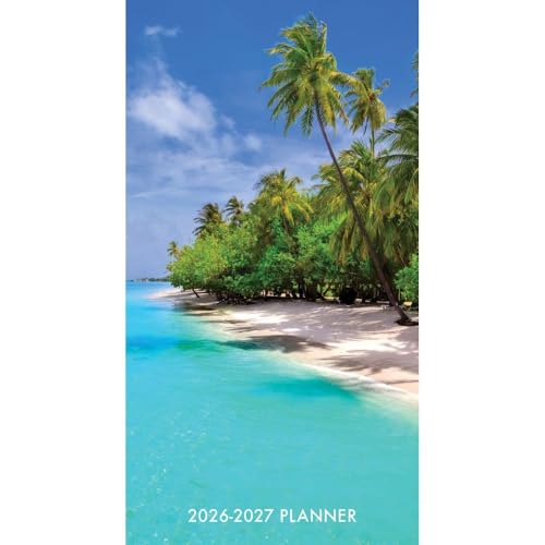 Willow Creek Press, Paradise 2 Year 2026 Pocket Planner, 3.5'' X 6.5'', 12-Month Planner with Stapled Binding