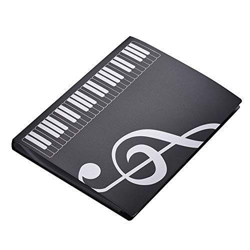 楽器 アクセサリー A4サイズの楽譜用紙ノートドキュメントファイルオーガナイザーフォルダホルダーケース40個のポケット 部品 付属品 パーツ 楽器 アクセサリー (Color : ブラック)
