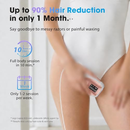 Image of Laser Hair Removal Device for Women & Men, At-Home IPL Device 45F Ice-Cooling for Painless & Long-Lasting Results, Visible Results in 3 Weeks,Full Body & Bikini Line, Off White
