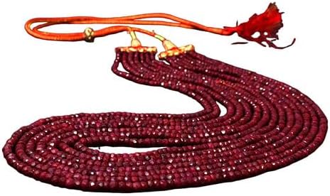 Royal 749 Cts Natural 7 Strand Red Ruby Faceted Beads Womens Necklace CHIK_NECKLACE-46071