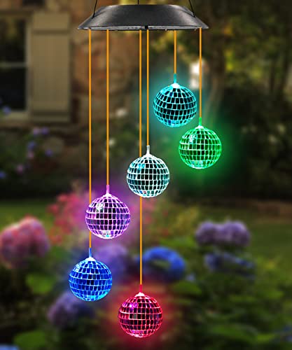 Product Image of the Purtuemy Solar Wind Chime for Porch Decor, Solar Lights Outdoor Decorative for Garden and Patio, Birthday Gifts for Women Mom Grandma