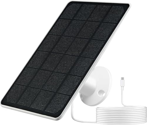 Solar Panel Charger Compatible with Arlo Essential 2K Outdoor(2nd Gen)/Essential XL Camera/Essential Spotlight Camera USB C & Micro USB Plug 9.8ft Waterproof Cable 360Adjustable Mount