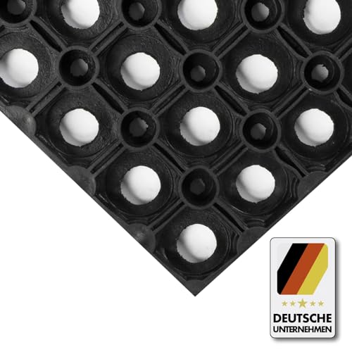 etm Profi Ringgummimatte | Gummimatte für den Eingangsbereich außen und innen | Matte mit robuster Ringgummi Struktur | Größe wählbar (100x150 cm, 23 mm)