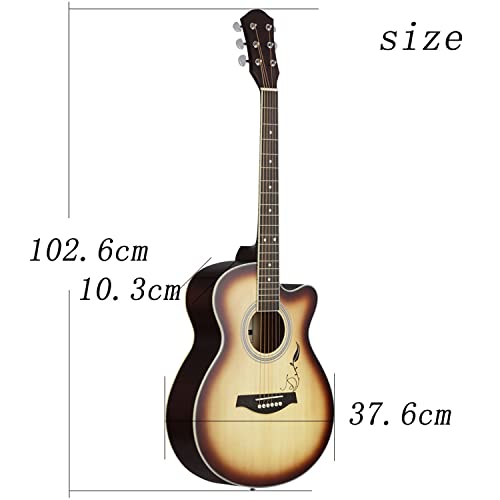 MEIeynt Guitare, kit de débutant pour Guitare Acoustique à pan coupé de 40 Pouces Guitarra Acustica avec Micro pour… - Les Beatles, Paul McCartney, John Lennon, RIngo Starr, George Harrison MEIeynt Guitare, kit de débutant pour Guitare Acoustique à pan coupé de 40 Pouces Guitarra Acustica avec Micro pour… – Image 8