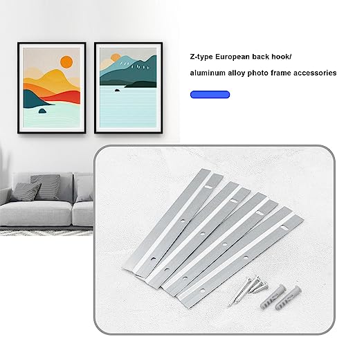 Image of The Lord of the Tools 2 Pairs French Cleat Picture Hanger 6inch Flush Mount Bracket Aluminum Alloy Wall Mounting Bracket Accessories for Assembling Mirror Photo Whiteboard