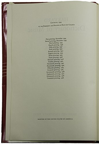 Harvard Dictionary of Music B006YH45MW Book Cover