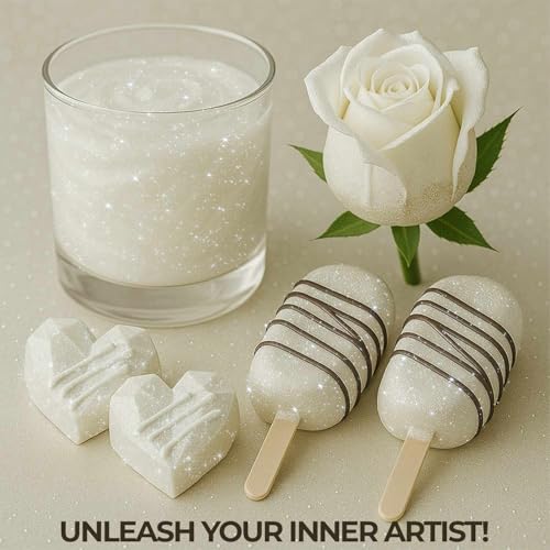 Bulk 20g White Edible Glitter for Drinks | Premium Edible Glitter for Cakes, Cocktails, White Cake Decorating Decorations Food Grade, Vegan, Kosher, Halal, Gluten Free - Made in USA