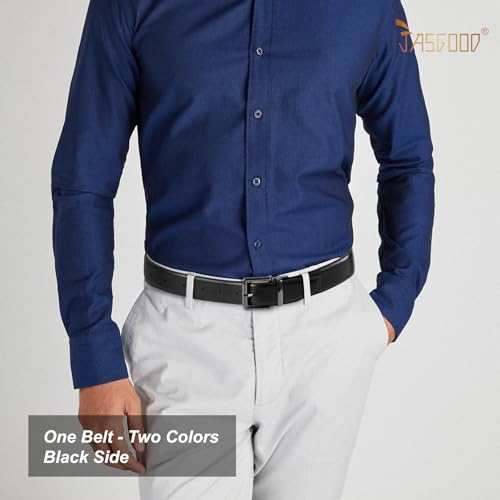 JASGOOD Men's Belt, Reversible Leather Belts for Men for Dress Pants, One Reverse For 2 Sides Casual Belt3