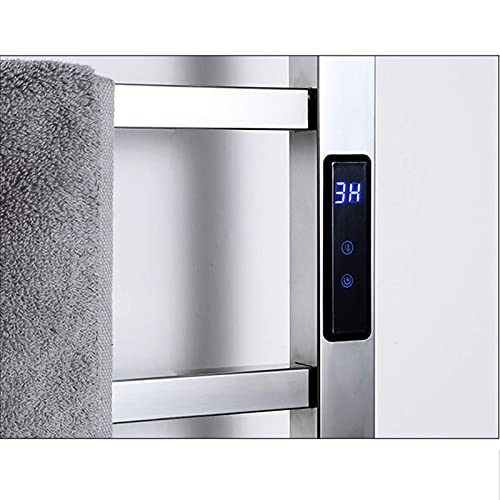 Radiador toallero eléctrico de 4 Barras para baño con Temporizador, 1 h, 8 h, Ajuste de Temperatura, enchufable/cableado.