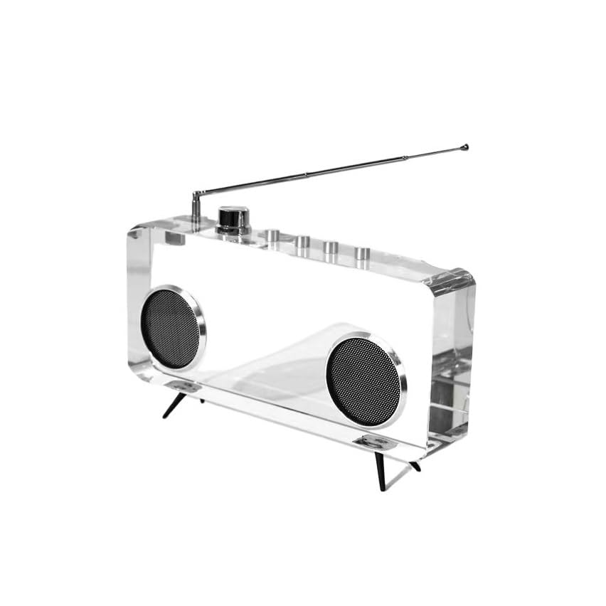 Radio rétro verticale en statue ornementale pour décoration de bureau chic