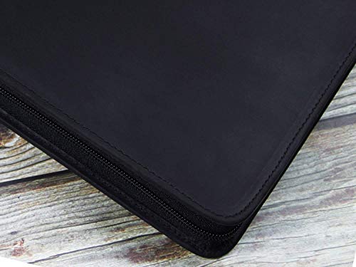 Professional Padfolio Portfolio 3 Ring Binder, Business Organizer Holder Multi-Function Folder Case With Zipper By Crazy-Horse Leather For Ipad/Surface Book #TOP6