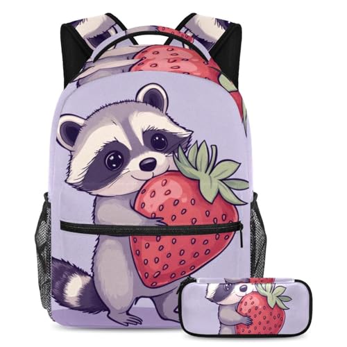 Sac d'école avec trousse 2 pièces grand format à motif nœud coloré pour élèves