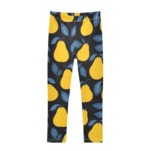 Pear Print Girls Leggings Soft Stretch Workout Yoga Dance Pants for Kids Casual Tights