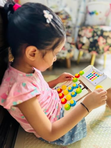 Image of Kids Montessori Slide Puzzle I Color & Pattern Matching Learning Toys for Kids 4-8 Years I Birthday Gift for Boys & Girls I Educational Activity for 4,5,6,7,8 I Travel Friendly