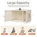 Steehoom Cat Litter Box Enclosure, Enclosed Litter Box Cabinet Pet House Furniture Cat Washroom End Side Table 31.5 x 19.69 x 19.69 Inches (Beige, Rero Cat)