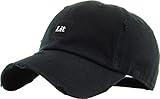 KBSV-071 BLK Lit Patch Vintage Distressed Dad Hat Baseball Cap Adjustable