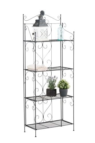 CLP Lenja stabiles Standregal im Landhausstil I Klappbares Eisenregal mit 4...
