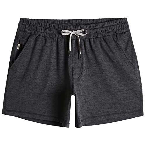 Maamgic Mens Workout Shorts 5 Inch Short Shorts Soft Stretch Running Gym Athletic Shorts With Zip Pockets Heather Charcoal cover