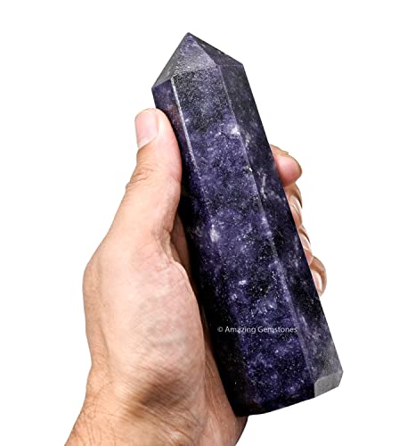 Image of Amazing Gemstone Large Lepidolite Crystal Towers ~ Natural Healing Crystal Point Obelisk for Reiki Healing and Crystal Grid (5.5 to 6 INCH)