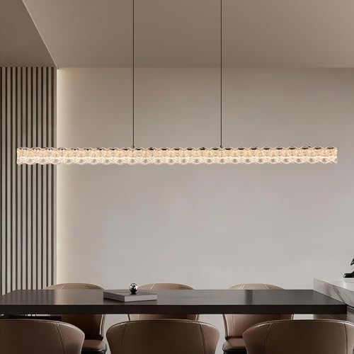 Lampe LED pour îlot au design noir minimaliste et élégant