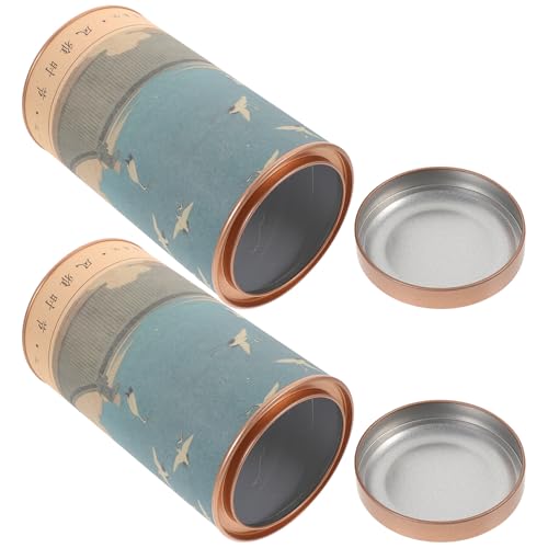Baluue 2 Piezas Latas de Hojalata para Té con Cierre Hermético Envases de Almacenamiento para Sueltas Aptas para Cocina y Comedor
