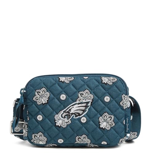 Vera Bradley Womens Cotton Nfl Small Stadium Crossbody Bag (Multiple Teams Available) Philadelphiaeaglesongreen/Blackbandana One Size