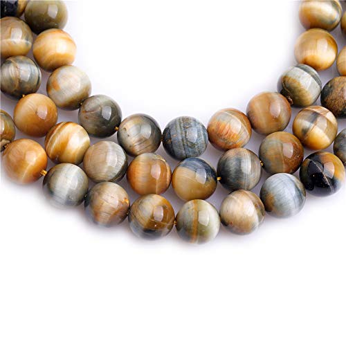 Joe Foreman 12Mm Round Gold Blue Dream Lace Tiger Eye Beads For Jewelry Making Natural Gemstone Semi Precious 15" #TOP3