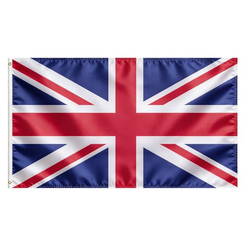 VELIFFCO British UK Flag Flag of United Kingdom 3x5 Ft - Polyester Lightweight Flags with 2 Brass Grommets for British Party Decorations Sports Events Decorations