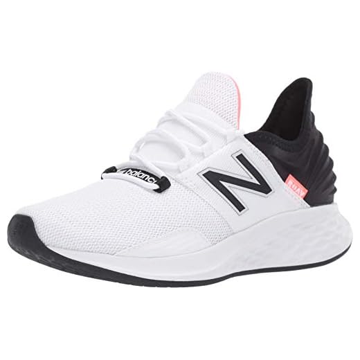 New Balance Women's Fresh Foam Roav V1 Sneaker, White/Black/Guava, 7.5 M US