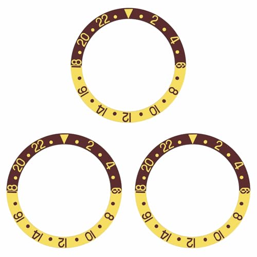 Ewatchparts 3 BEZEL INSERT COMPATIBLE WITH ROLEX GMT 16700 16710 16713 16718 16760 BROWN/GOLD ROOT BEER