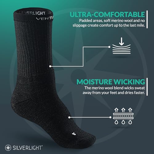 Silverlight Heavy Crew Winter Hiking Socks for Men and Women – Blister-Defeating, Durable, Comfortable Anti-Odor Silver Socks3