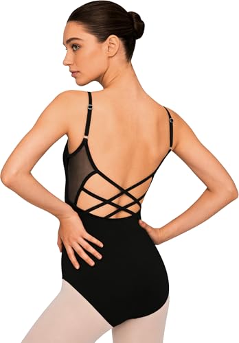Tegmk Women Camisole Ballet Leotard Crisscross Back(FT259212-06-M)