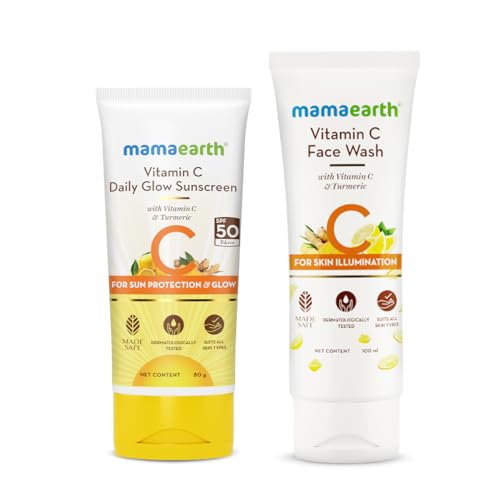 Mamaearth Vitamin C Glow Getter Duo | Vitamin C Face Wash - 100 m...