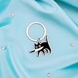Zoom IMG-2 yushwenpty portachiavi gatto nero keychain Zoom IMG-2 yushwenpty portachiavi gatto nero keychain