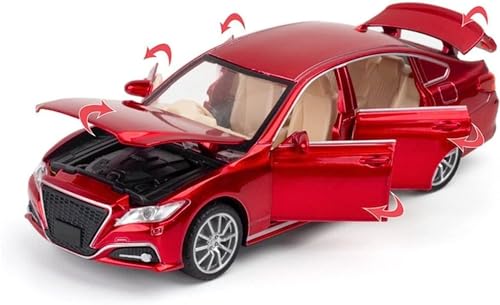 Image of 1:32 Scale Toyota Crown Toy Car | Metal Pullback Diecast Car for Kids with Openable Doors, Sound, Light Effects Toy for Car Enthusiasts (Color As Per Available), White