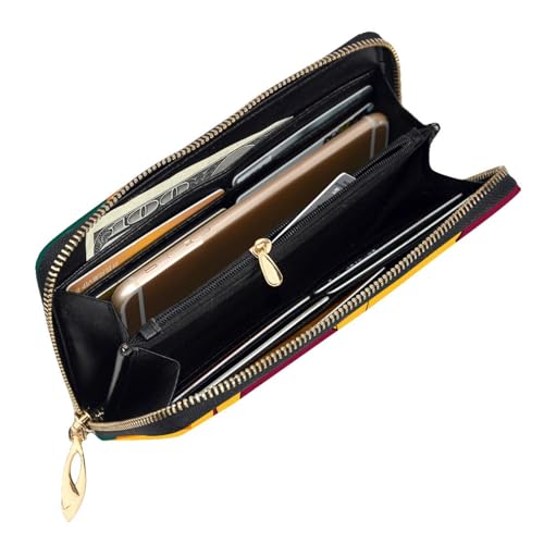Sri Lanka Flag Long leather wallet - with zipper - portable and waterproof, suitable for office, study and daily use4