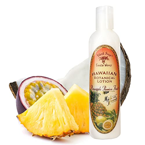 Island Soap and Candle Works Pineapple Scented Body Lotion for Men and Women, Paraben Free Body Moisturizer - Hydrating Hawaiian Skincare - Pineapple Passion Fruit - 8.5 Fl Oz Bottle -  Island Soap & Candle Works, 654604032006