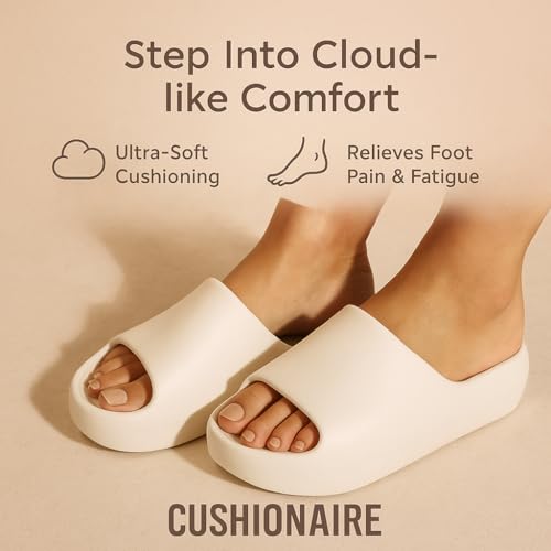 CUSHIONAIRE Women's Harrison platform slide sandal with +Comfort3