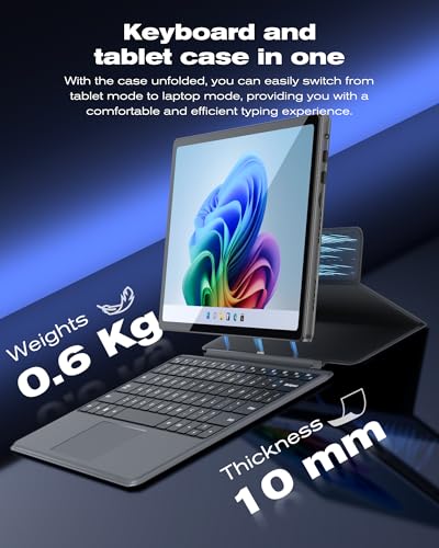 jumper 2-in-1 Laptop/Tablet(2025),4-core N95, 12GB DDR5 RAM 512GB SSD, 12 Inch 2K FHD IPS Touchscreen,Windows11 Tablet with Magnetic Keyboard, 2 Stereo Speakers,for Student Back to School - Image 3