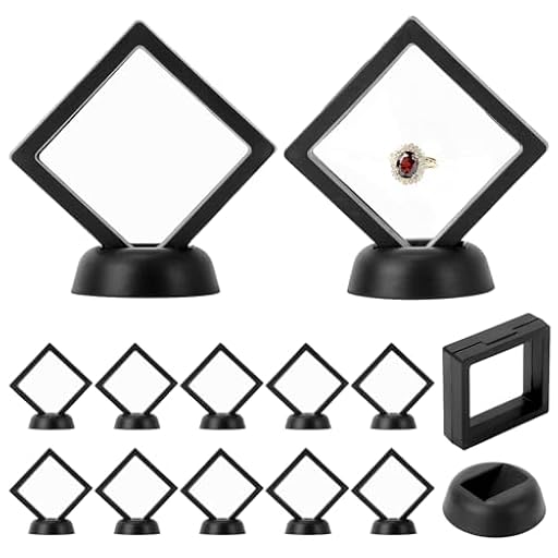 QWORK® 12 Piezas 7*7 cm exhibidor de Monedas , Vitrina Flotante 3D con Base, Caja de Almacenamiento de joyería de película TPU Transparente | Ya disponible en tu tienda friki favorita! En mundofriki.es!