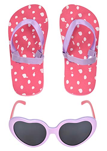 Baby Girls and Toddlers Sunglasses and Flip Flops Beach Wear Set