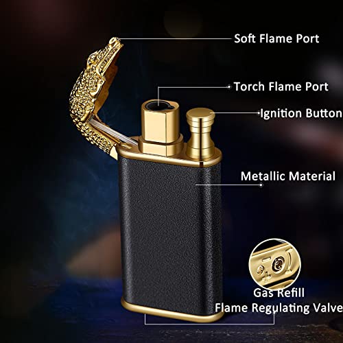 Encendedor Jet Torch con llama ajustable y recargable de butano miniatura 2