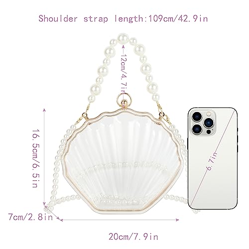 Image of Women Seashell Evening Bag Purse Mermaid Chain Strap Clutch Handbag Shoulder Bag | Seashell