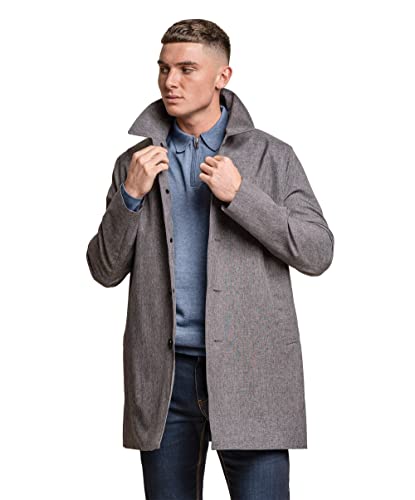Mens Lightweight Geke Coat Midi Length Coat Jacket with Removable Zipper Classic Smart Business Outwear