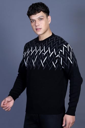 Image of GODFREY Full Sleeve Woolen Sweater for Man Winter Wear - Round Neck Pullover Regular Fit