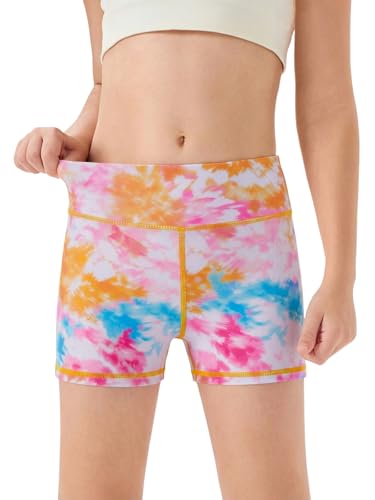 Image of Haloumoning Girls Athletic Shorts Kids High Waisted Yoga Dance Biker Shorts Comfy Gymnastics Shorts 5-14Y