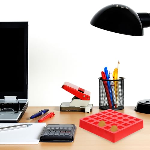 Caja organizadora para monedas de plástico rojo miniatura 5
