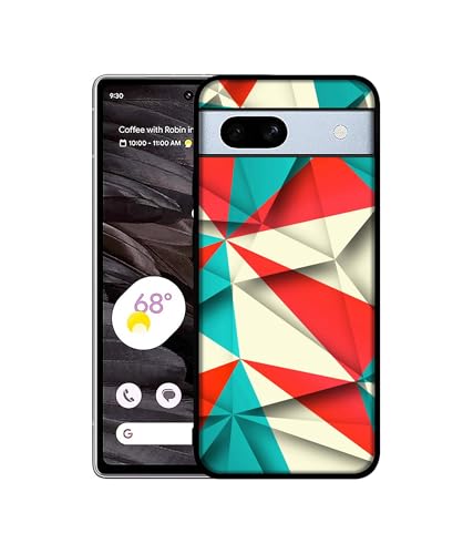 Image of Red Blue White Pattern Design Premium 2D Printed Metal Back Case Cover for Google Pixel 7A 5G