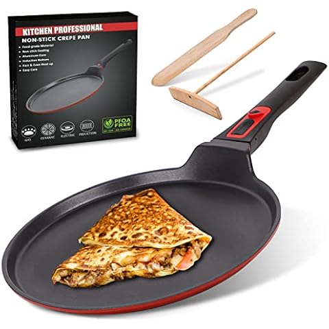 Crepe Pfanne 28cm, Antihaftpfanne Omelette Flache Pfannkuchen Pfanne Cover