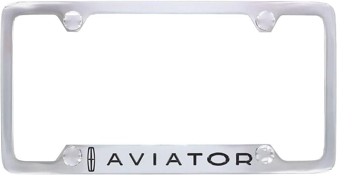 Aviator License Plate Frame Chrome Plated Holder 4 Hole for Lincoln Aviators